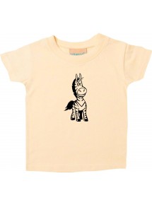 Kinder T-Shirt lustige Tiere EinhornZebra , Einhorn, Zebra hellgelb, 0-6 Monate