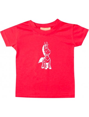 Kinder T-Shirt lustige Tiere EinhornZebra , Einhorn, Zebra rot, 0-6 Monate