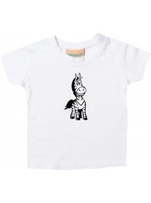 Kinder T-Shirt lustige Tiere EinhornZebra , Einhorn, Zebra weiss, 0-6 Monate