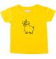 Kinder T-Shirt lustige Tiere Einhornschwein, Einhorn, Schwein, Ferkel gelb, 0-6 Monate