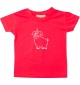Kinder T-Shirt lustige Tiere Einhornschwein, Einhorn, Schwein, Ferkel rot, 0-6 Monate