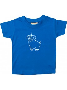 Kinder T-Shirt lustige Tiere Einhornschwein, Einhorn, Schwein, Ferkel royal, 0-6 Monate