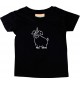 Kinder T-Shirt lustige Tiere Einhornschwein, Einhorn, Schwein, Ferkel schwarz, 0-6 Monate