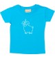 Kinder T-Shirt lustige Tiere Einhornschwein, Einhorn, Schwein, Ferkel tuerkis, 0-6 Monate