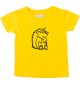 Kinder T-Shirt lustige Tiere Einhornigel, Einhorn, Igel gelb, 0-6 Monate