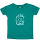 Kinder T-Shirt lustige Tiere Einhornigel, Einhorn, Igel jade, 0-6 Monate