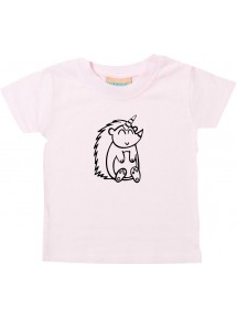 Kinder T-Shirt lustige Tiere Einhornigel, Einhorn, Igel rosa, 0-6 Monate