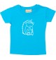 Kinder T-Shirt lustige Tiere Einhornigel, Einhorn, Igel tuerkis, 0-6 Monate