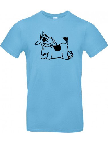 Kinder-Shirt lustige Tiere Einhornkuh, Einhorn, Kuh , hellblau, 104