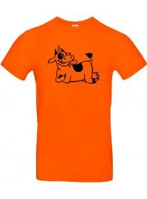 Kinder-Shirt lustige Tiere Einhornkuh, Einhorn, Kuh , orange, 104