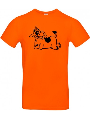 Kinder-Shirt lustige Tiere Einhornkuh, Einhorn, Kuh , orange, 104