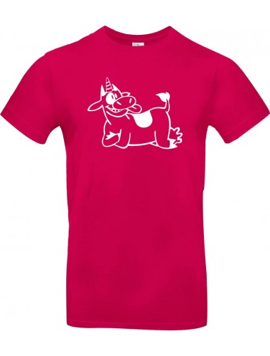 Kinder-Shirt lustige Tiere Einhornkuh, Einhorn, Kuh , pink, 104