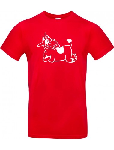 Kinder-Shirt lustige Tiere Einhornkuh, Einhorn, Kuh , rot, 104