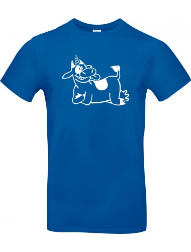 Kinder-Shirt lustige Tiere Einhornkuh, Einhorn, Kuh , royalblau, 104