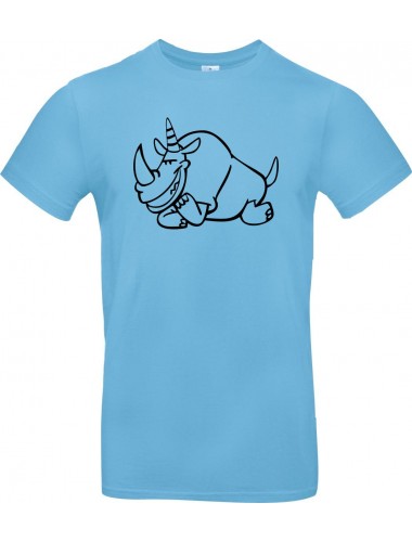 Kinder-Shirt lustige Tiere Einhornnashorn, Einhorn, Nashorn, hellblau, 104