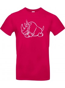 Kinder-Shirt lustige Tiere Einhornnashorn, Einhorn, Nashorn, pink, 104