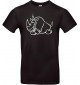 Kinder-Shirt lustige Tiere Einhornnashorn, Einhorn, Nashorn, schwarz, 104