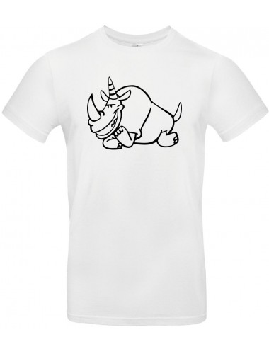 Kinder-Shirt lustige Tiere Einhornnashorn, Einhorn, Nashorn, weiss, 104