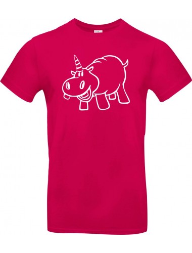 Kinder-Shirt lustige Tiere Einhornnilpferd, Einhorn, Nilpferd, pink, 104