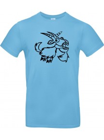 Kinder-Shirt lustige Tiere Einhornziege, Einhorn, Ziege, hellblau, 104