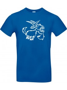 Kinder-Shirt lustige Tiere Einhornziege, Einhorn, Ziege, royalblau, 104