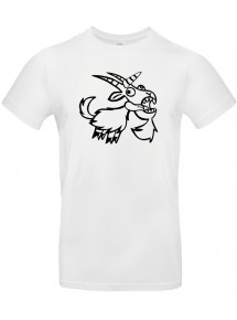 Kinder-Shirt lustige Tiere Einhornziege, Einhorn, Ziege, weiss, 104