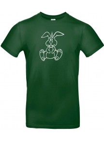 Kinder-Shirt lustige Tiere Einhornhase, Einhorn, Hase, dunkelgruen, 104