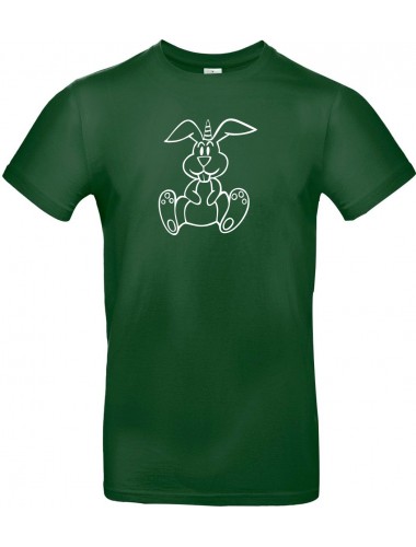 Kinder-Shirt lustige Tiere Einhornhase, Einhorn, Hase, dunkelgruen, 104