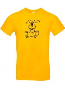 Kinder-Shirt lustige Tiere Einhornhase, Einhorn, Hase, gelb, 104