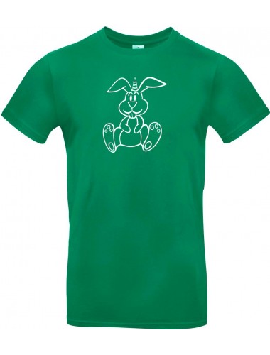 Kinder-Shirt lustige Tiere Einhornhase, Einhorn, Hase, kellygreen, 104