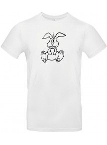 Kinder-Shirt lustige Tiere Einhornhase, Einhorn, Hase, weiss, 104
