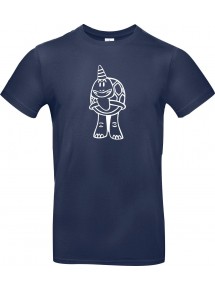 Kinder-Shirt lustige Tiere Einhornschildkröte, Einhorn, Schildkröte blau, 104