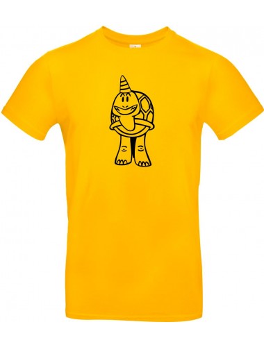 Kinder-Shirt lustige Tiere Einhornschildkröte, Einhorn, Schildkröte gelb, 104