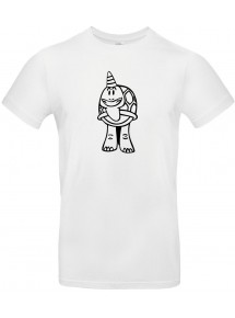 Kinder-Shirt lustige Tiere Einhornschildkröte, Einhorn, Schildkröte weiss, 104