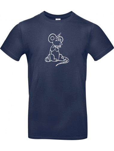 Kinder-Shirt lustige Tiere Einhorn Maus , Einhorn, Maus  blau, 104