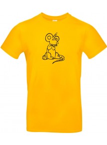 Kinder-Shirt lustige Tiere Einhorn Maus , Einhorn, Maus  gelb, 104