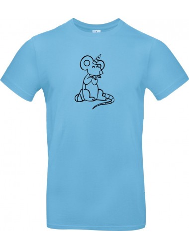 Kinder-Shirt lustige Tiere Einhorn Maus , Einhorn, Maus  hellblau, 104