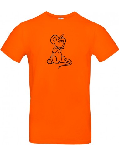 Kinder-Shirt lustige Tiere Einhorn Maus , Einhorn, Maus  orange, 104