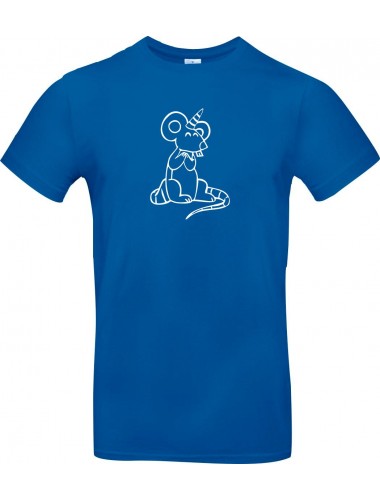 Kinder-Shirt lustige Tiere Einhorn Maus , Einhorn, Maus  royalblau, 104