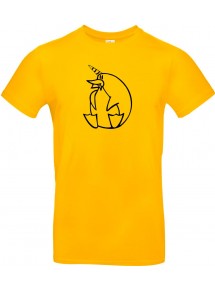 Kinder-Shirt lustige Tiere Einhornpinguin, Einhorn, Pinguin gelb, 104