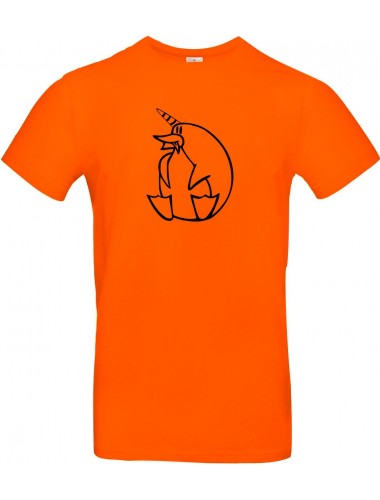 Kinder-Shirt lustige Tiere Einhornpinguin, Einhorn, Pinguin orange, 104