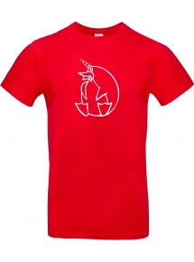 Kinder-Shirt lustige Tiere Einhornpinguin, Einhorn, Pinguin rot, 104