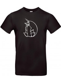 Kinder-Shirt lustige Tiere Einhornpinguin, Einhorn, Pinguin schwarz, 104