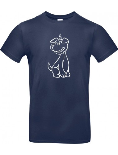 Kinder-Shirt lustige Tiere Einhornhund, Einhorn, Hund, blau, 104