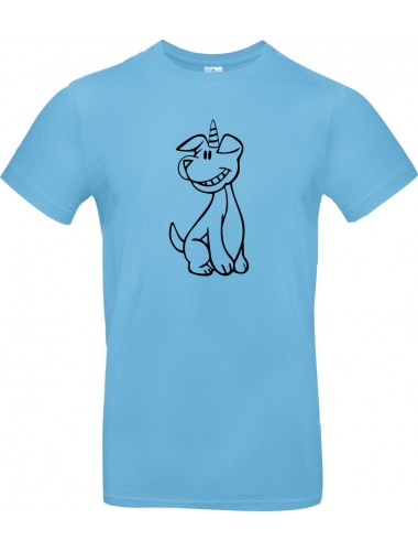 Kinder-Shirt lustige Tiere Einhornhund, Einhorn, Hund, hellblau, 104