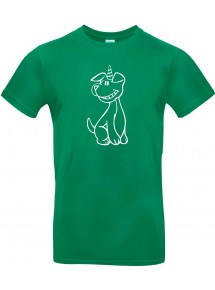 Kinder-Shirt lustige Tiere Einhornhund, Einhorn, Hund, kellygreen, 104