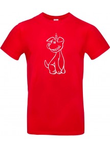 Kinder-Shirt lustige Tiere Einhornhund, Einhorn, Hund, rot, 104