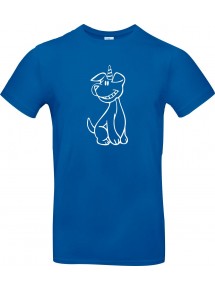 Kinder-Shirt lustige Tiere Einhornhund, Einhorn, Hund, royalblau, 104