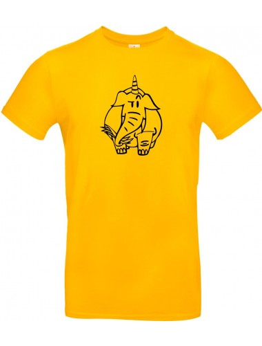 Kinder-Shirt lustige Tiere Einhornelefant, Einhorn, Elefant gelb, 104