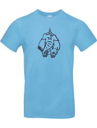 Kinder-Shirt lustige Tiere Einhornelefant, Einhorn, Elefant hellblau, 104